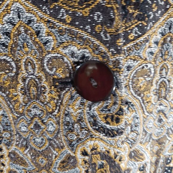 Covington BOHO One-Button Brown Orange Paisley Print Jacket Blazer Size LG - Picture 6 of 8